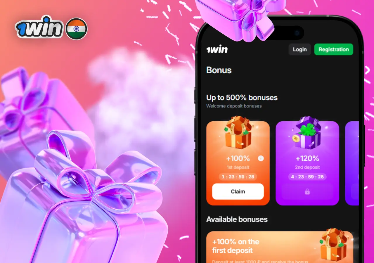 1win welcome bonus for gamblers from India